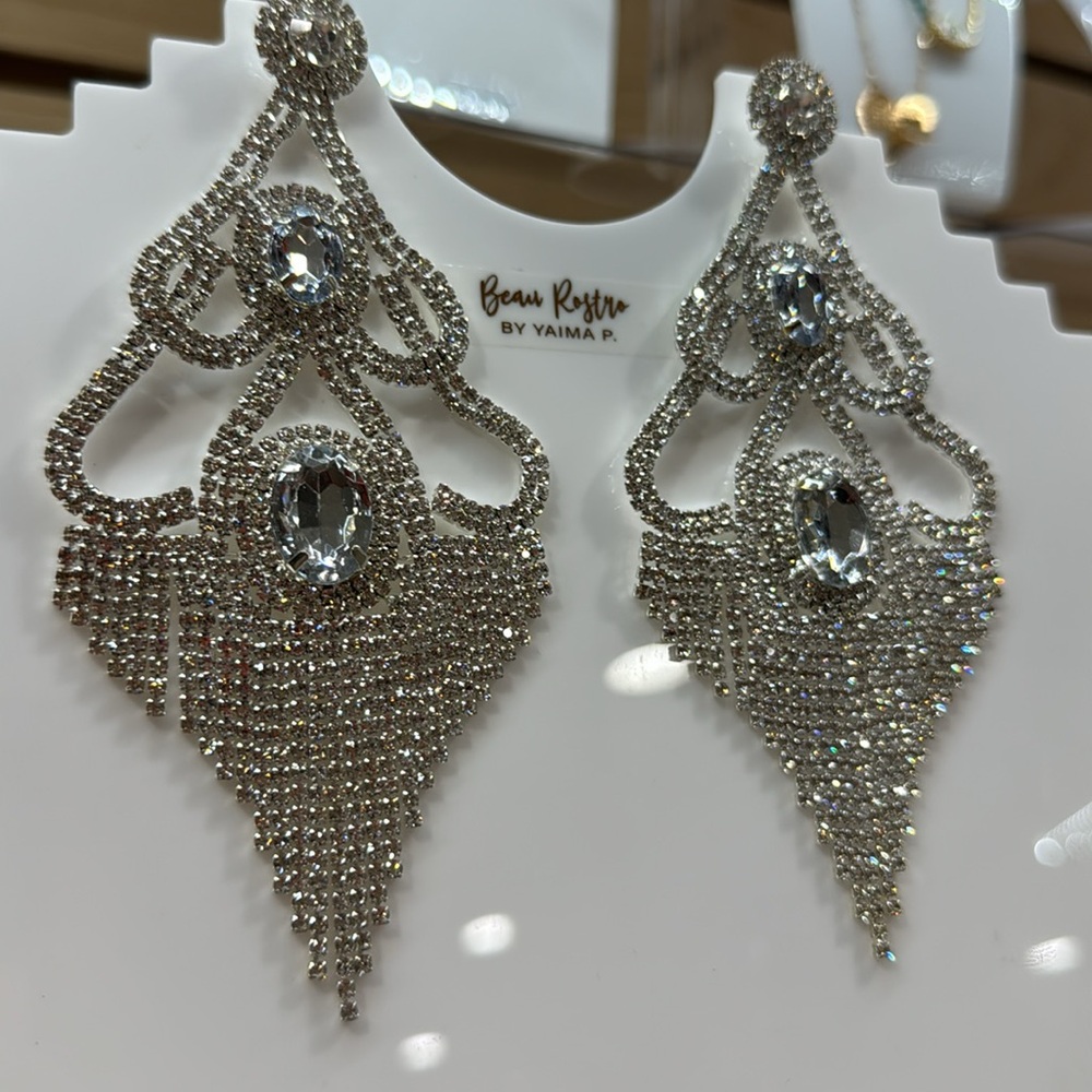 Exaggerated Silver Earrings Lightweight - image 2